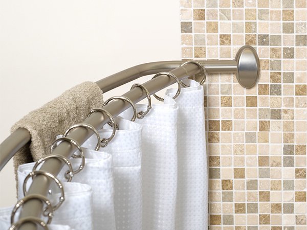 Shower Curtain Rods, Tension shower Rods, Double Curved Shower Rods