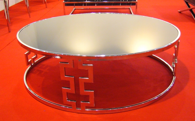 圓形玻璃咖啡桌, 不鏽鋼咖啡桌